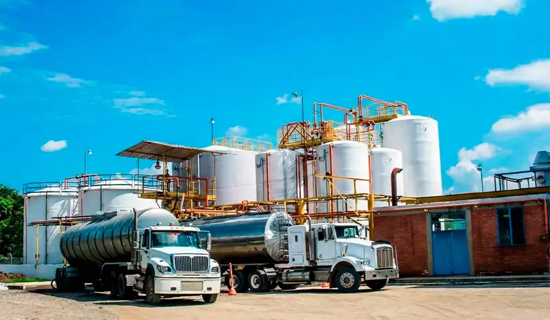Fuel trucks providing mobile fuel delivery in Austin at an industrial facility